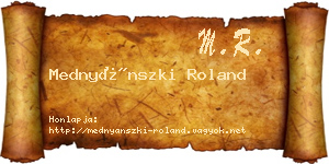 Mednyánszki Roland névjegykártya