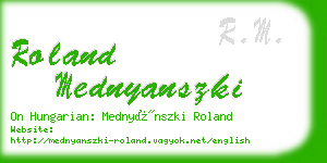 roland mednyanszki business card